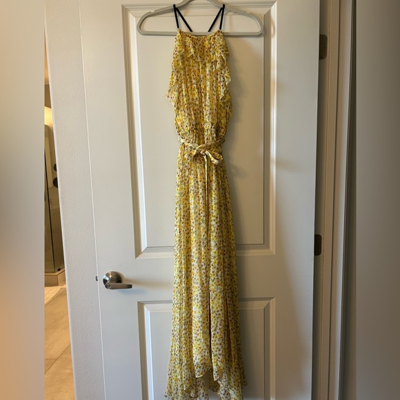 Jason Wu Yellow Silk Floral Halter Dress - Picture 5 of 9